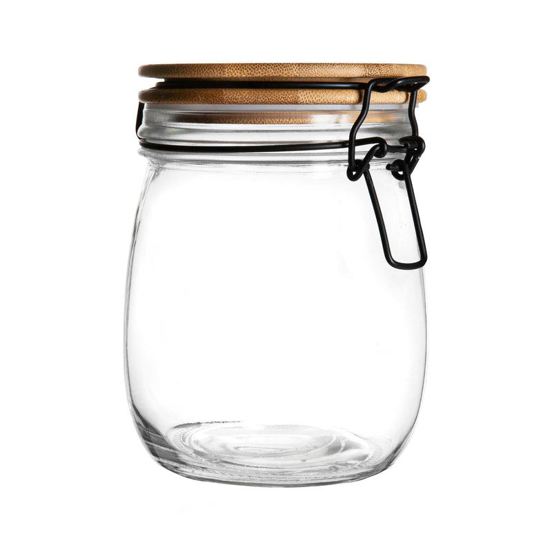 750ml Glass Storage Jar with Wooden Clip Lid - By Argon Tableware
