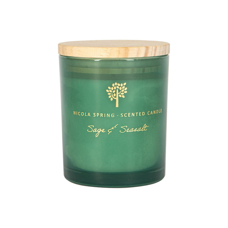 130g Sage & Seasalt Scented Soy Wax Candle - By Nicola Spring
