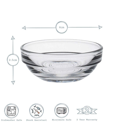 6cm Clear Lys Glass Nesting Mixing Bowl