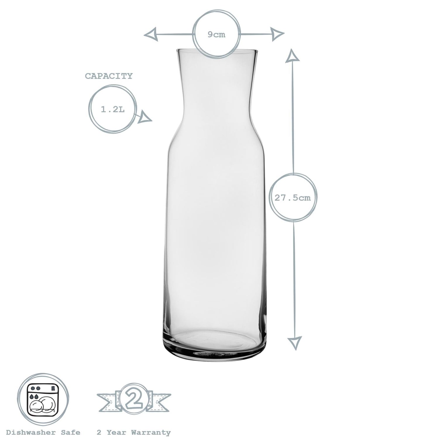 1.2L Aquaria Glass Carafe