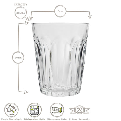 250ml Provence Tumbler Glasses - Pack of Six