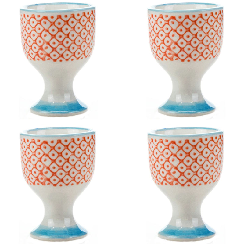 Hand Printed China Egg Cups - Pack of Four - By Nicola Spring