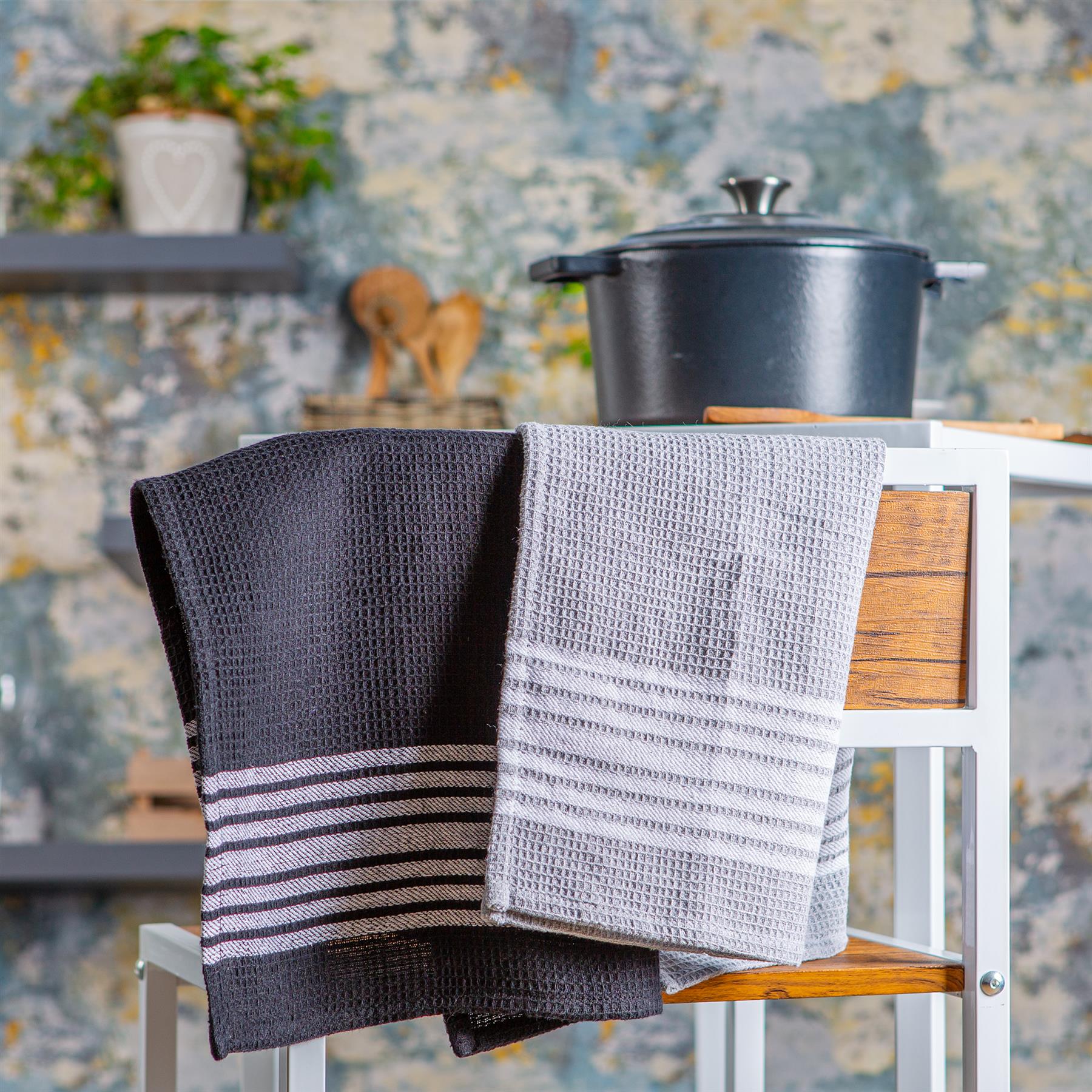 3pc 60cm x 40cm Cotton Tea Towels Set