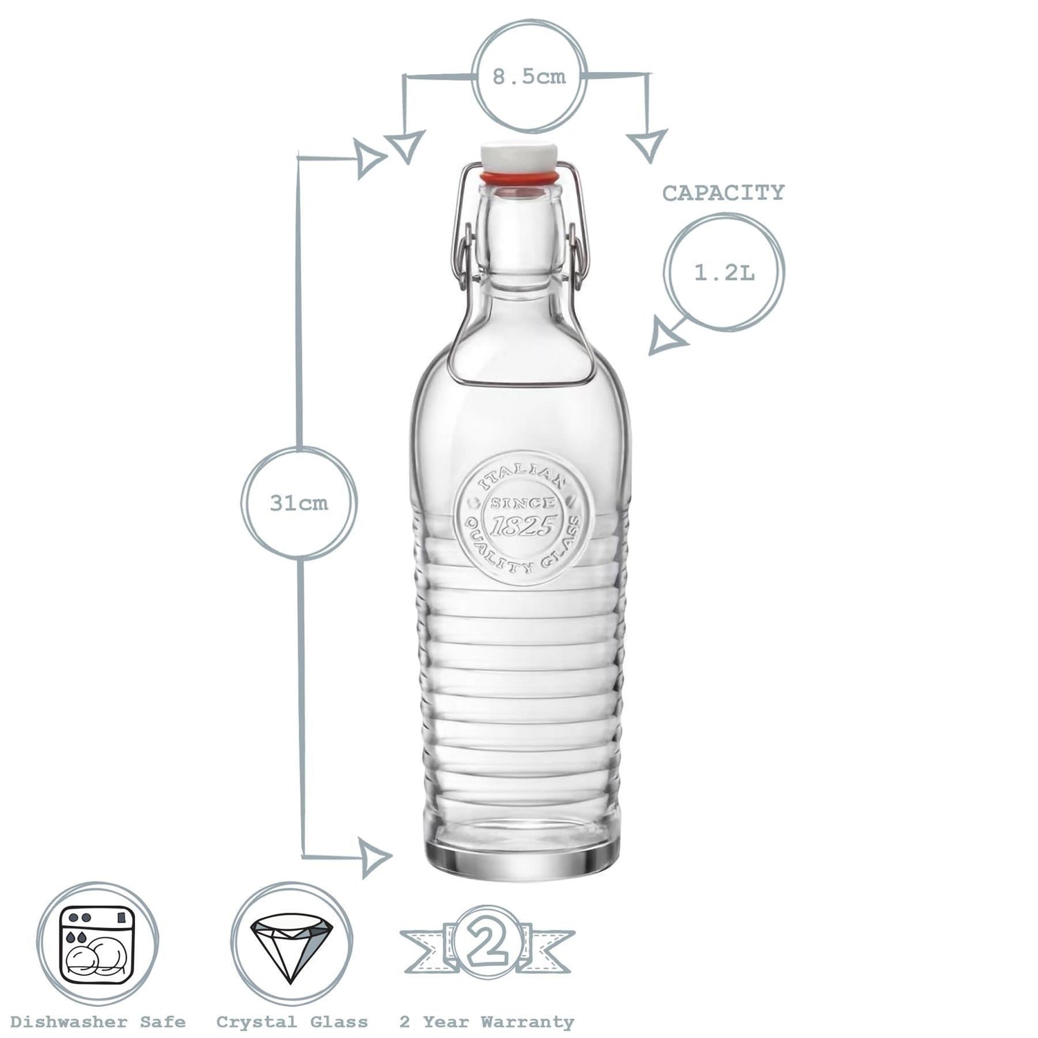 1.2L Officina 1825 Swing Top Bottle