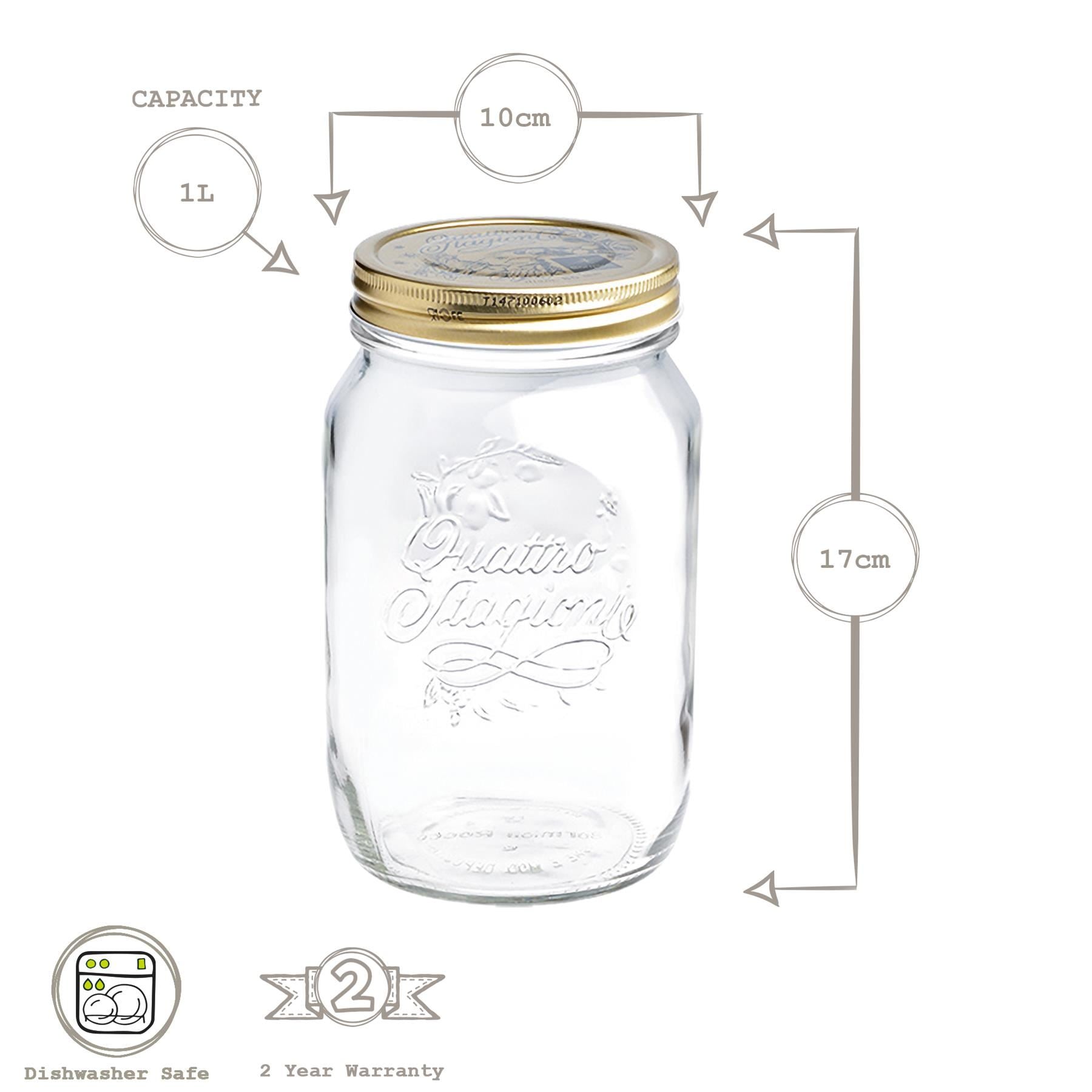 1L Quattro Stagioni Glass Food Preserving Jar