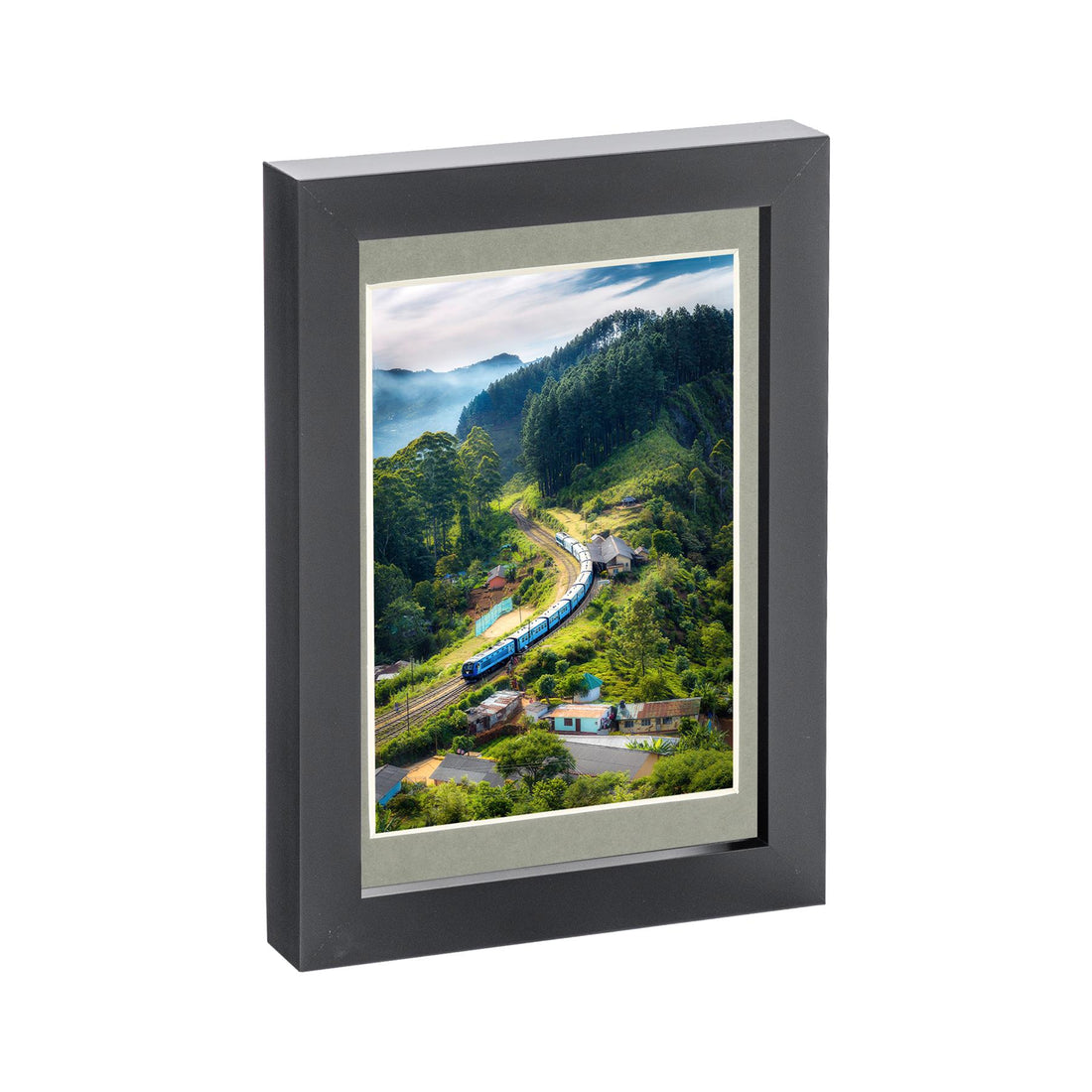 Black 5" x 7" Photo Frame with Grey 4" x 6" Mount