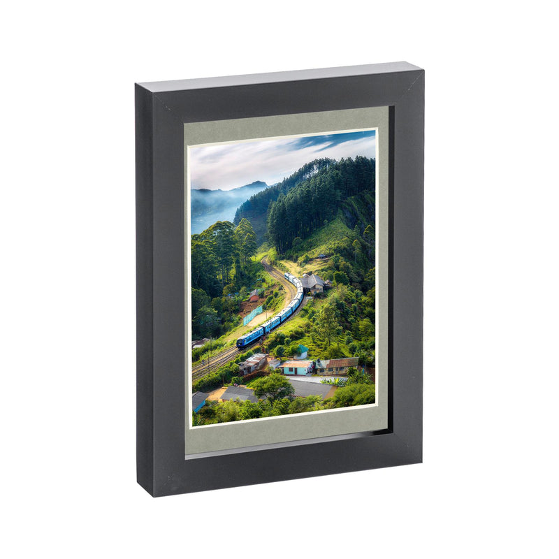 5" x 7" Black Photo Frame with 4" x 6" Mount - By Nicola Spring