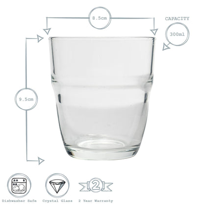 300ml Modulo Stacking Tumbler Glasses - Pack of Six