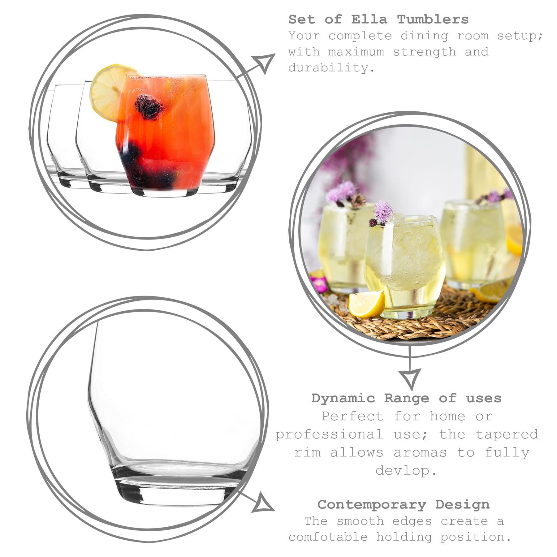 370ml Ella Whisky Glasses - Pack of Six