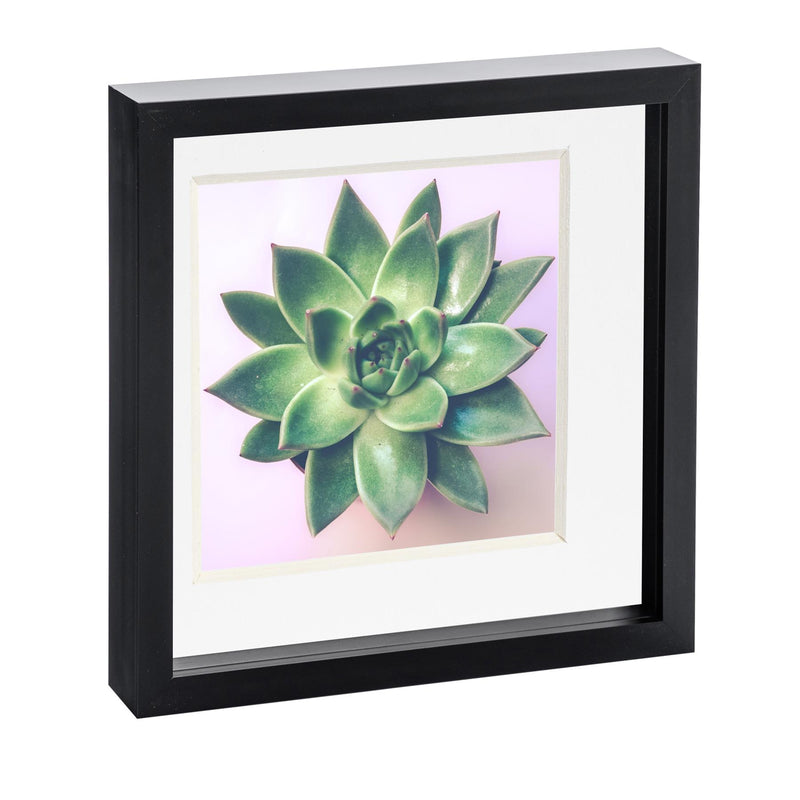 10" x 10" Black 3D Box Photo Frame with 8" x 8" Mount - by Nicola Spring