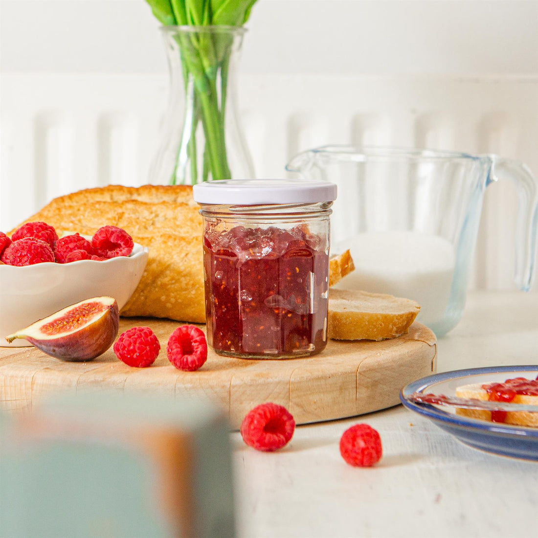 150ml Octagonal Glass Jam Jars with White Screw-Top Lids - Pack of 6
