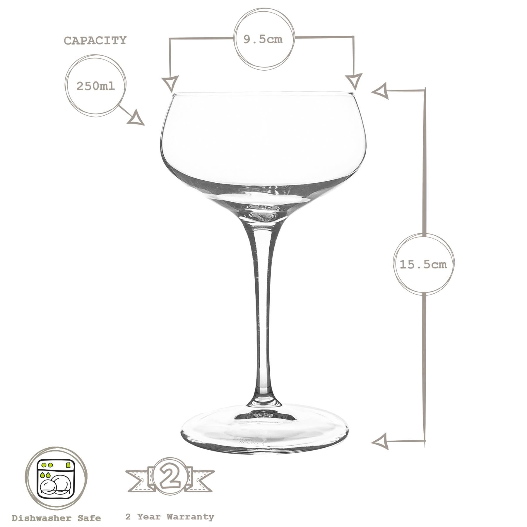 250ml Bartender Novecento Cocktail Glasses - Pack of Six