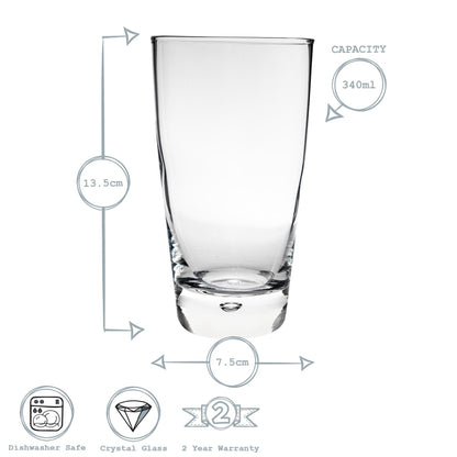 340ml Luna Highball Glasses - Pack of Six