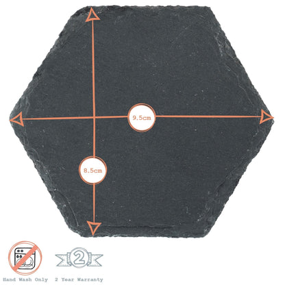 Hexagonal Slate Coasters - Pack of Six