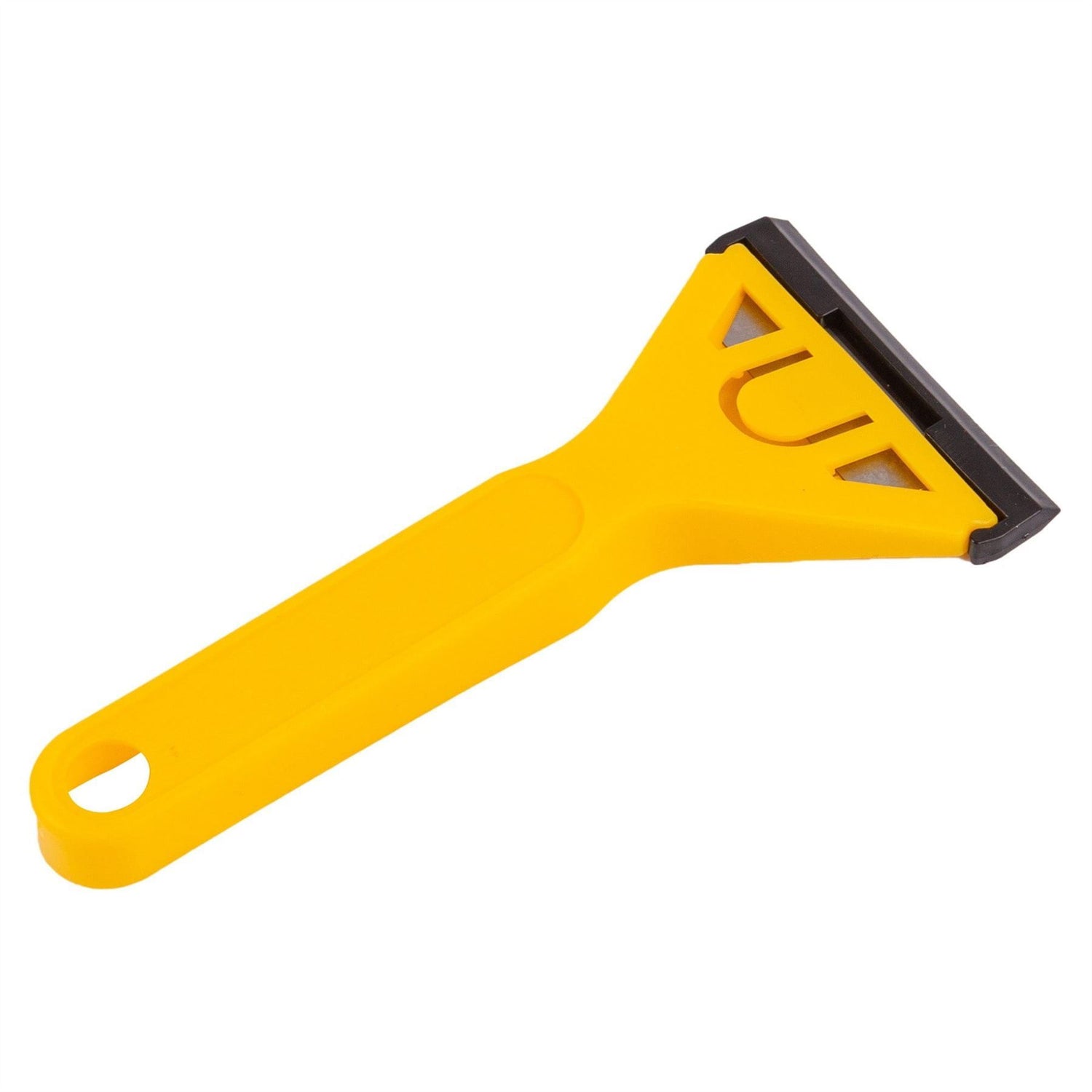 Yellow 14.5cm x 6cm Carbon Steel Window Scraper - By Blackspur