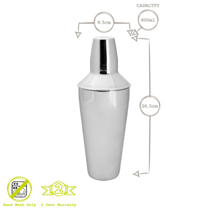 800ml Stainless Steel Manhattan Cocktail Shaker