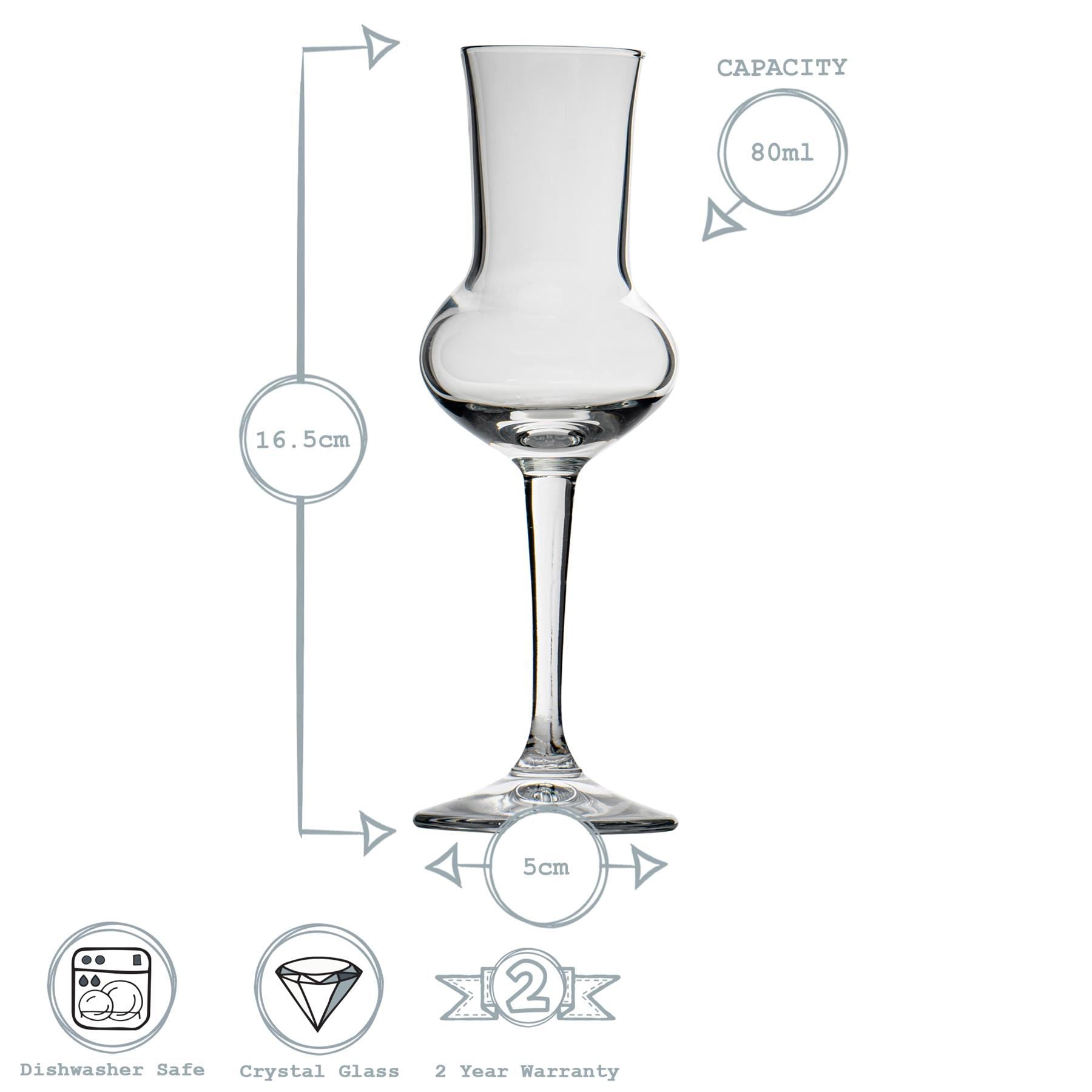 80ml Restaurant Grappa Glasses - Pack of Six