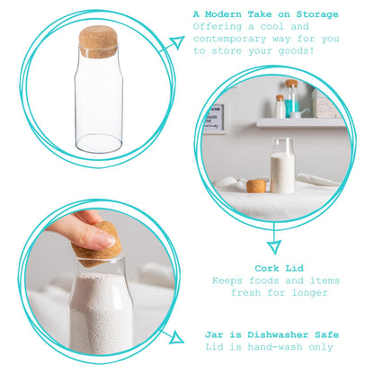 375ml Glass Storage Bottle with Cork Lid