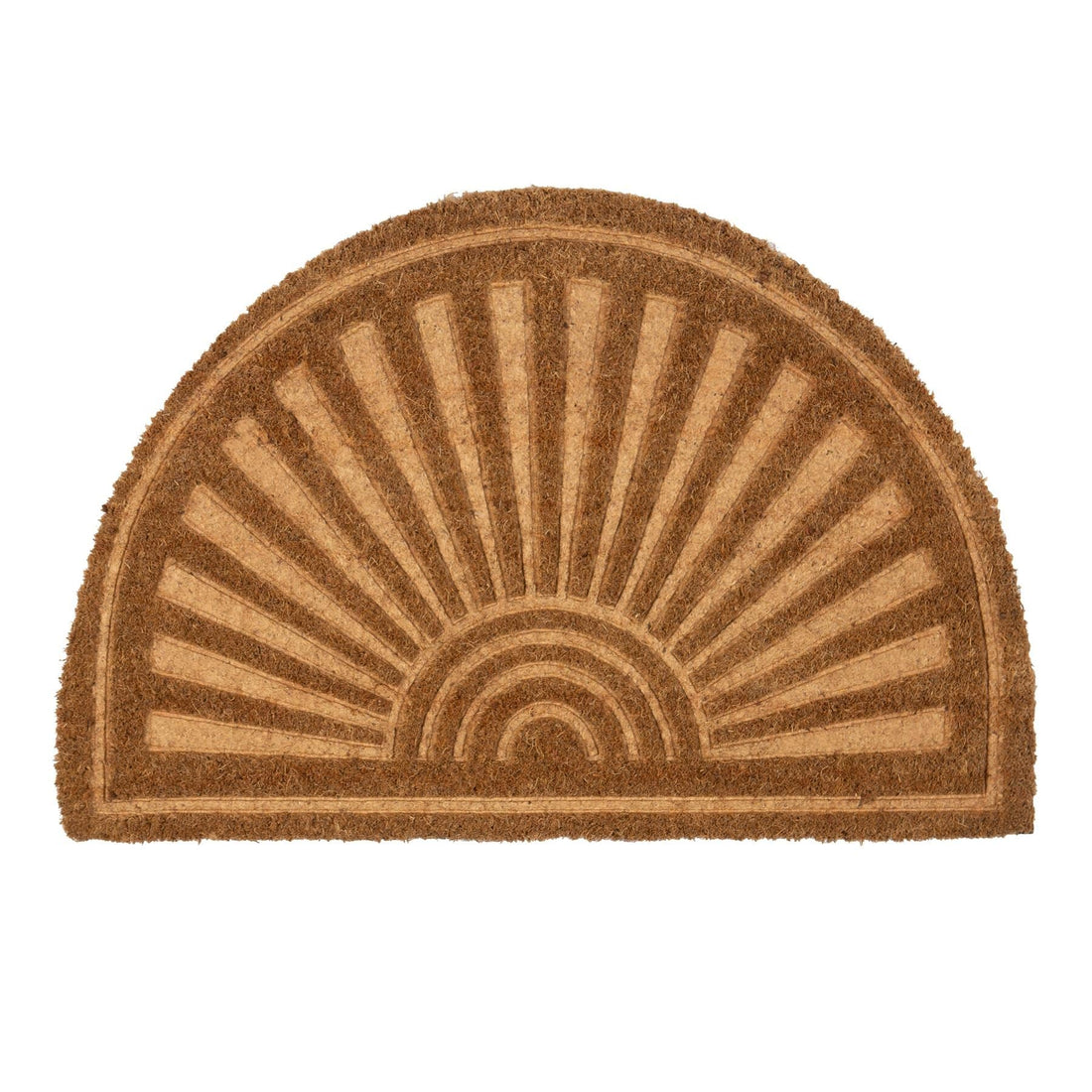 60cm x 40cm Brown Embossed Coir Half Moon Door Mat