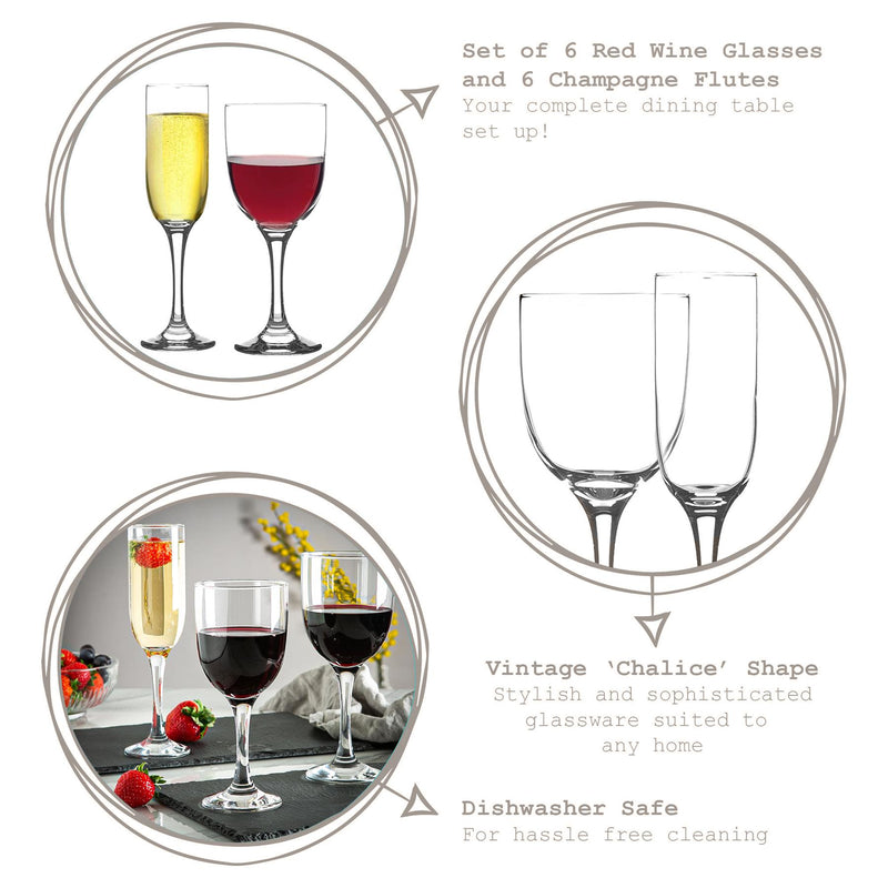 12pc Tokyo Large Wine & Champagne Stemware Set - By LAV