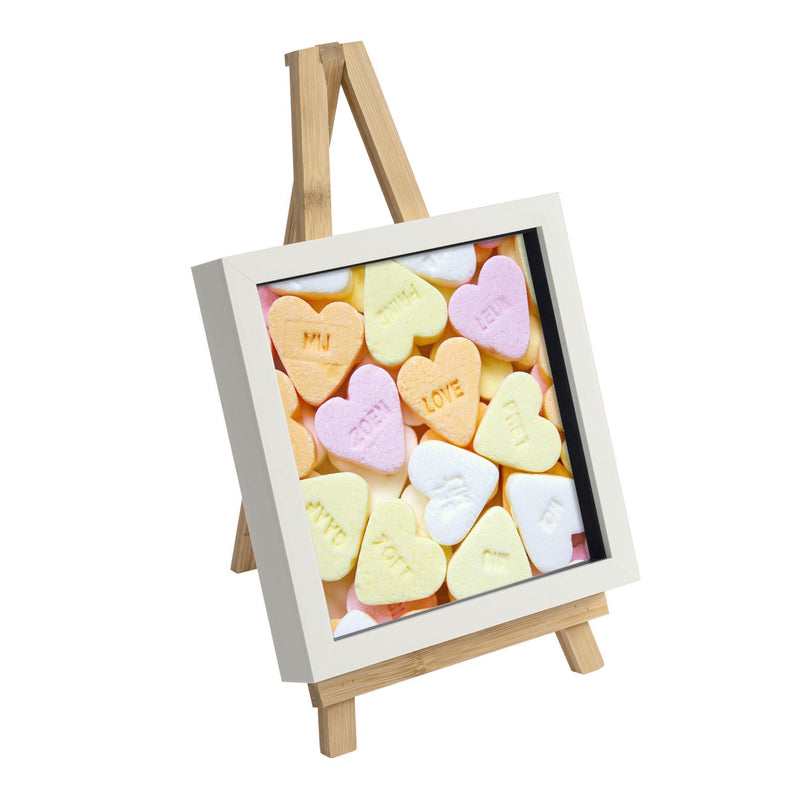 8" x 8" 3D Box Photo Frame with Easel - Brown/White - By Argon Tableware