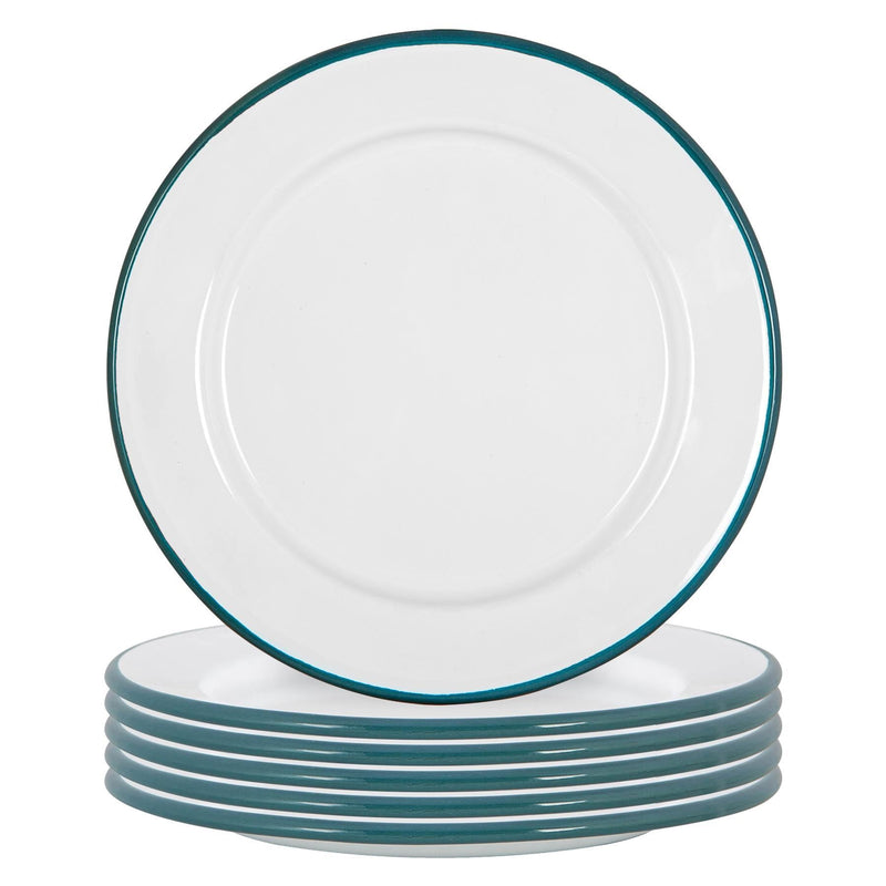 White Enamel Side Plates - 20cm - Pack of 6 - By Argon Tableware