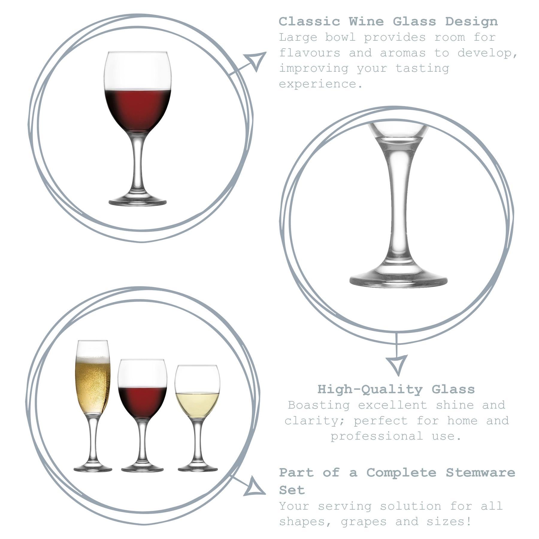 245ml Empire White Wine Glasses - Pack of Six