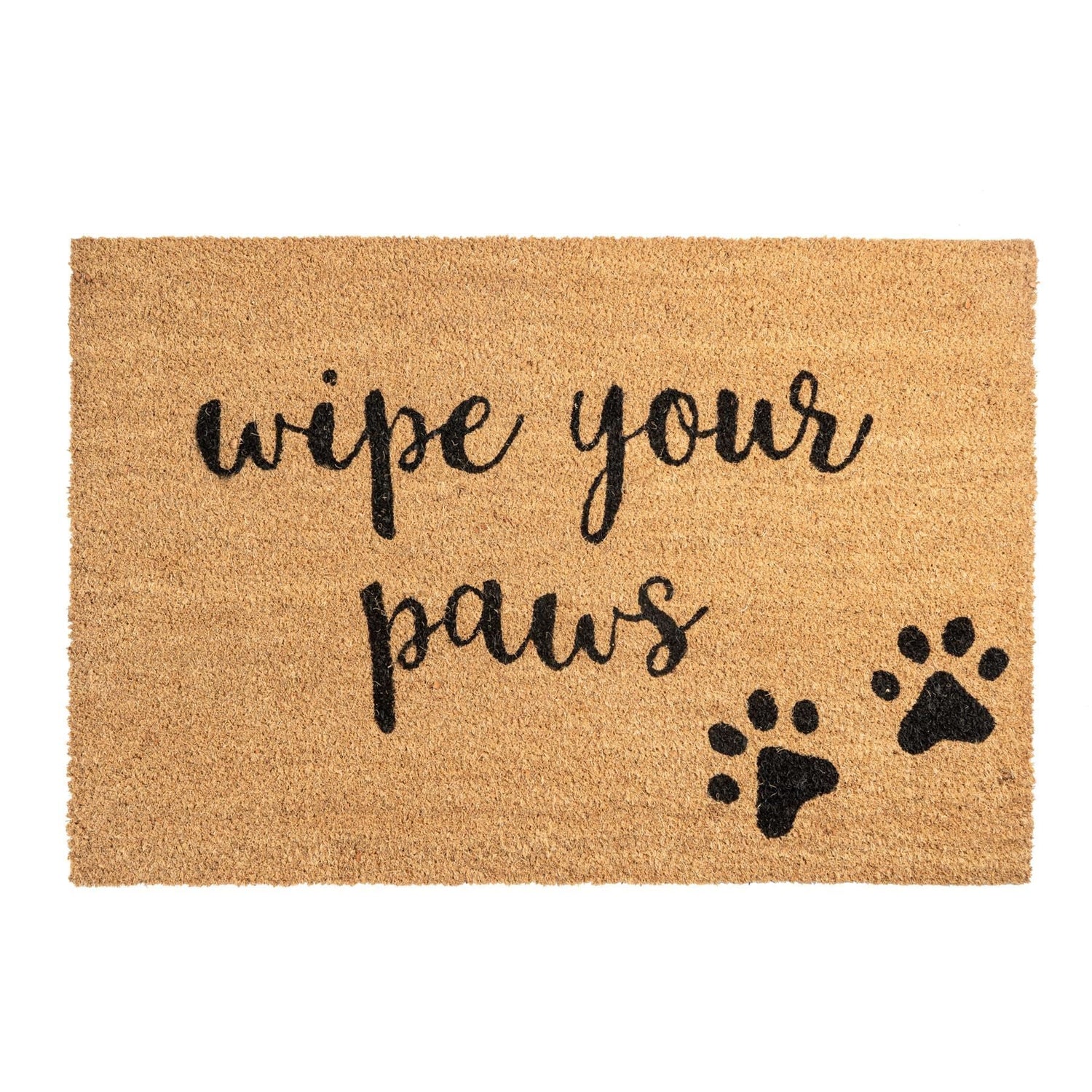 90cm x 60cm Wipe Your Paws Coir Door Mat