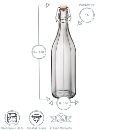 1L Oxford Swing Top Glass Bottle