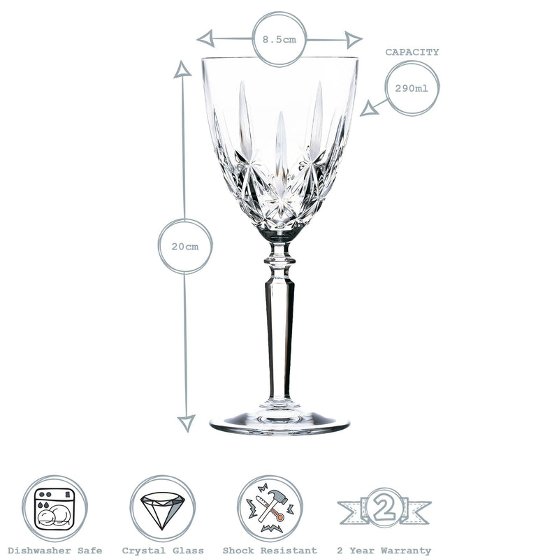 290ml Orchestra Red Wine Glasses - Pack of Six - By RCR Crystal