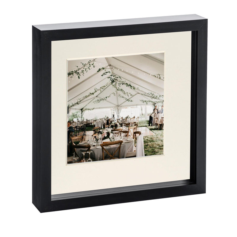10" x 10" Black 3D Box Photo Frame with 6" x 6" Mount - by Nicola Spring