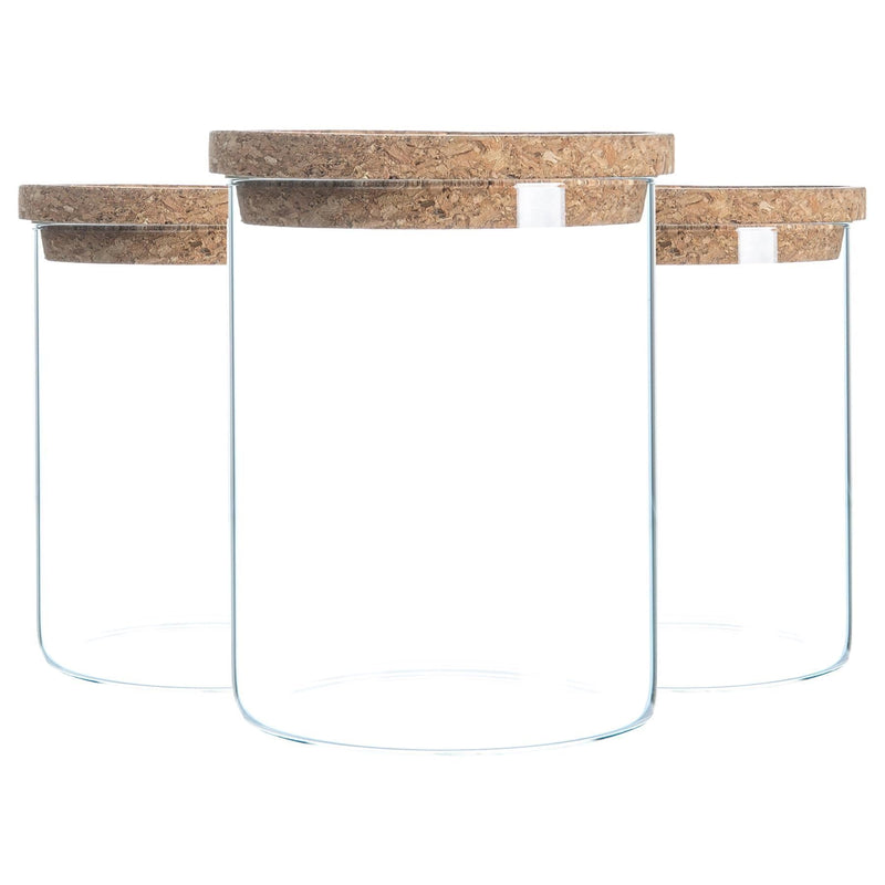 750ml Cork Lid Storage Jars - Pack of 3 - By Argon Tableware