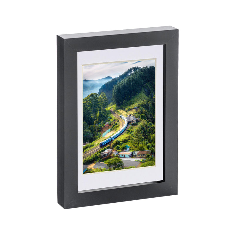 5" x 7" Black Photo Frame with 4" x 6" Mount - By Nicola Spring