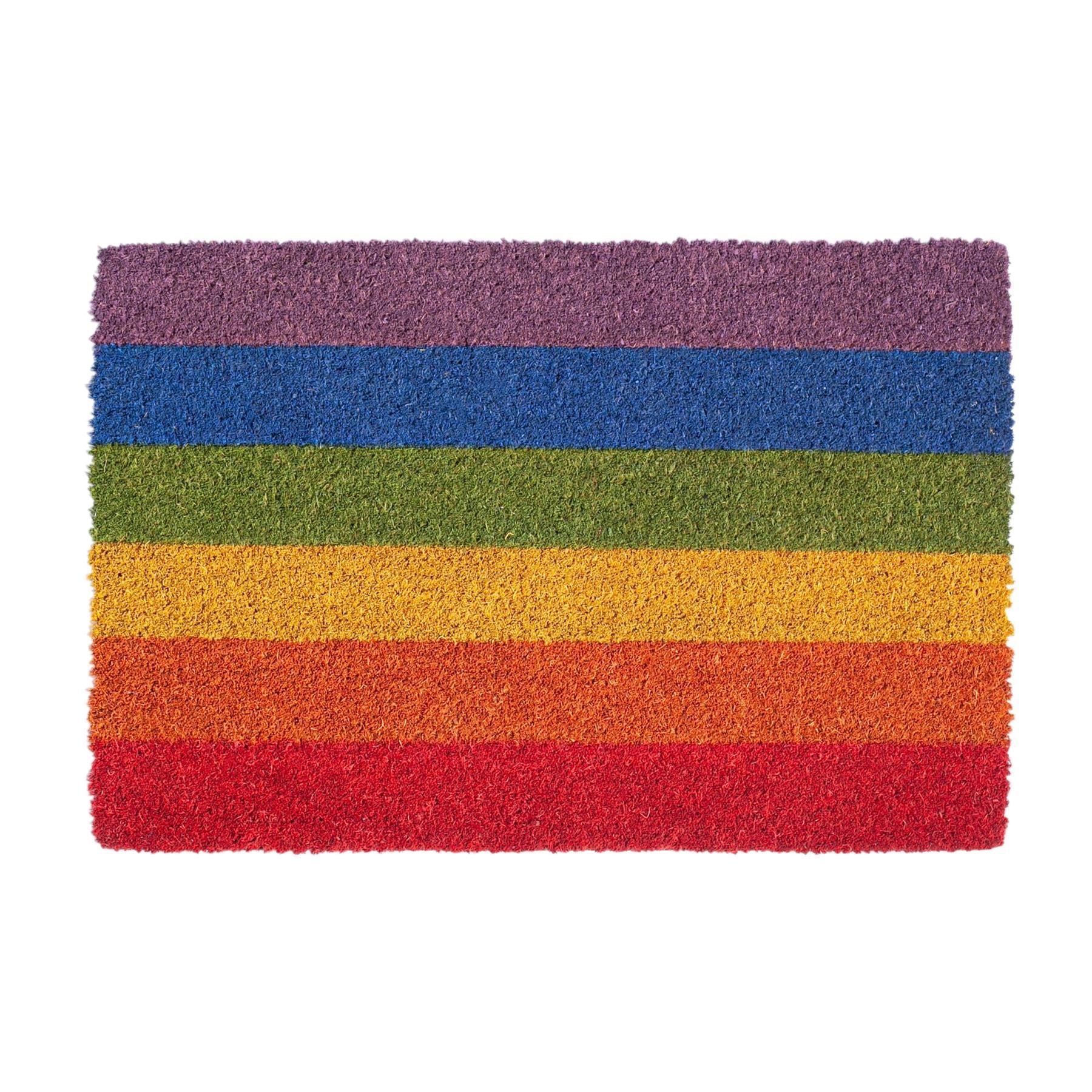 90cm x 60cm Multicoloured Rainbow Coir Door Mat