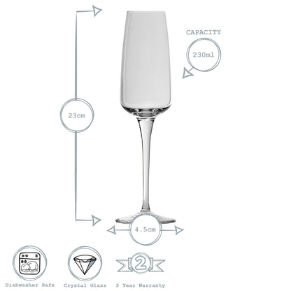 230ml Aurum Champagne Flutes - Pack of Six