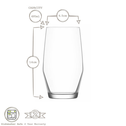 495ml Ella Highball Glasses - Pack of Six