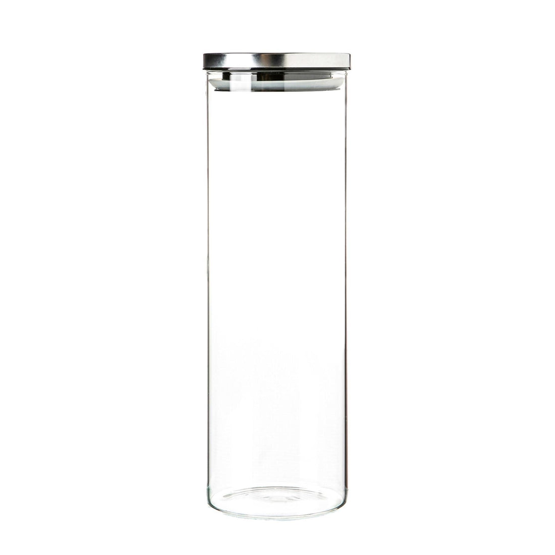 2L Glass Storage Jar with Silver Metal Lid