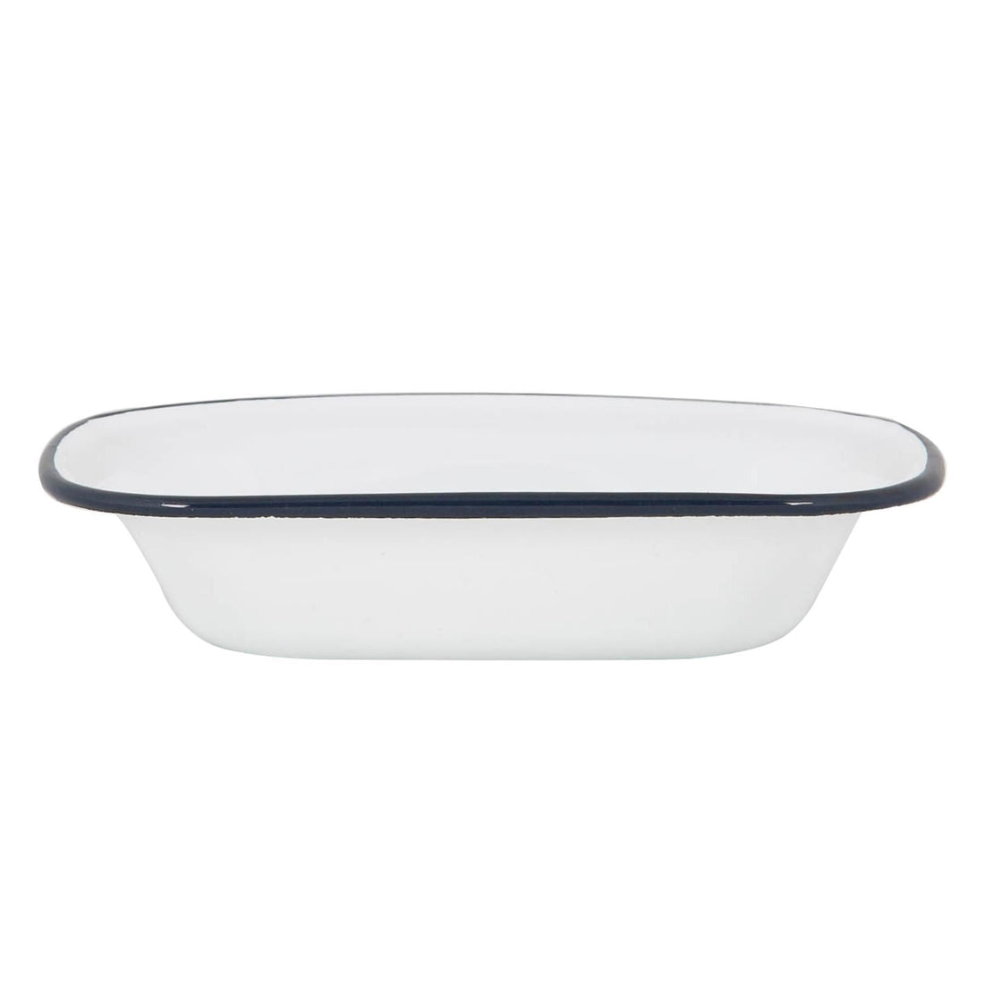 20cm White &amp; Navy Enamel Pie Dish