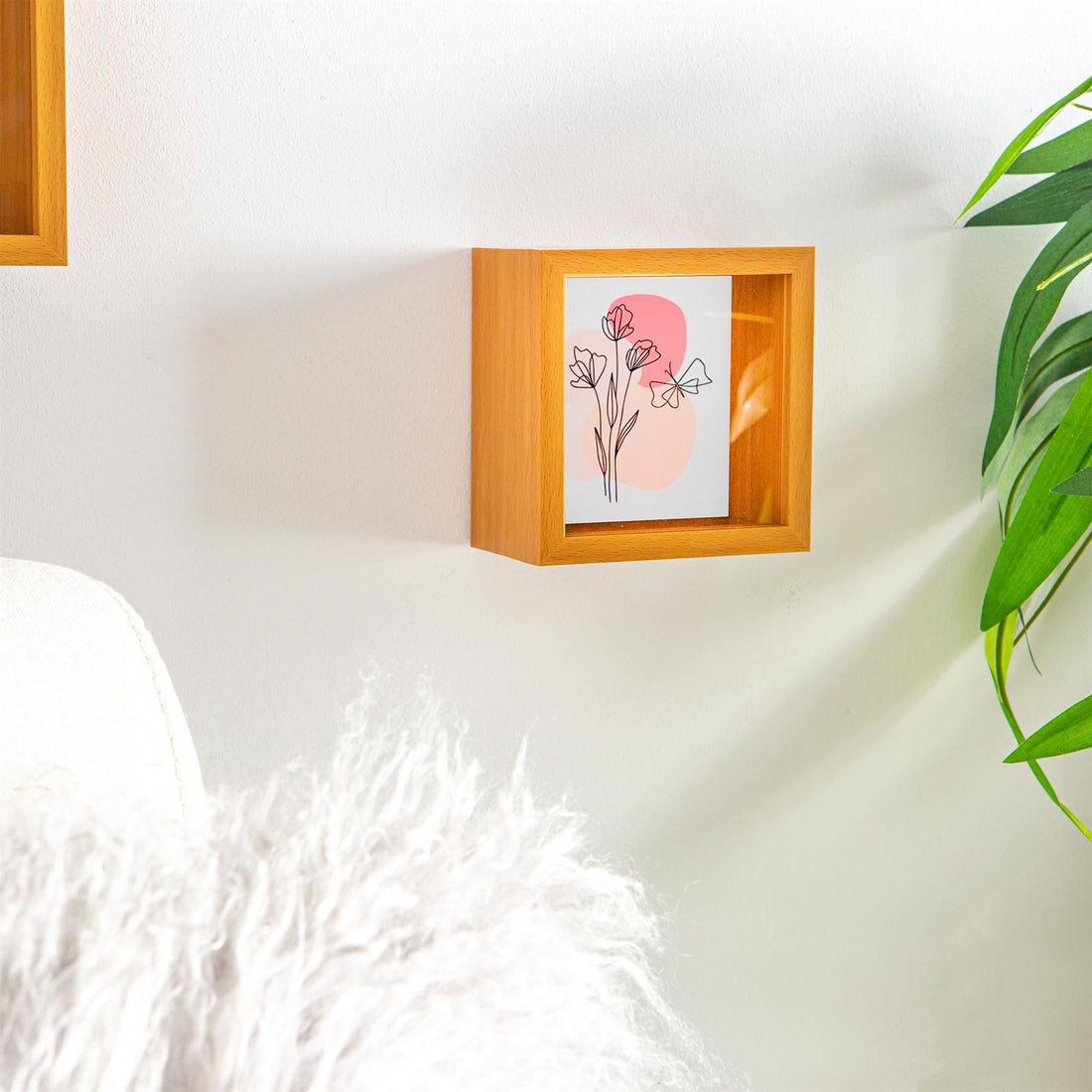 Light Wood 4" x 4" Deep Shadow Box Photo Frame