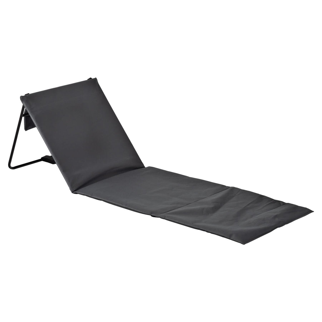 Grey Folding Canvas Beach Lounger