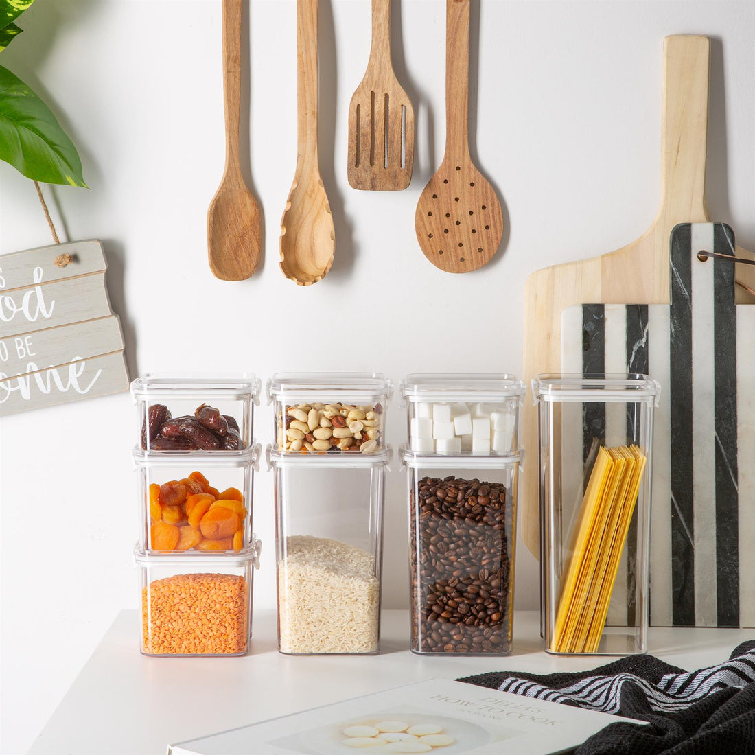 8pc Plastic Food Storage Containers Set