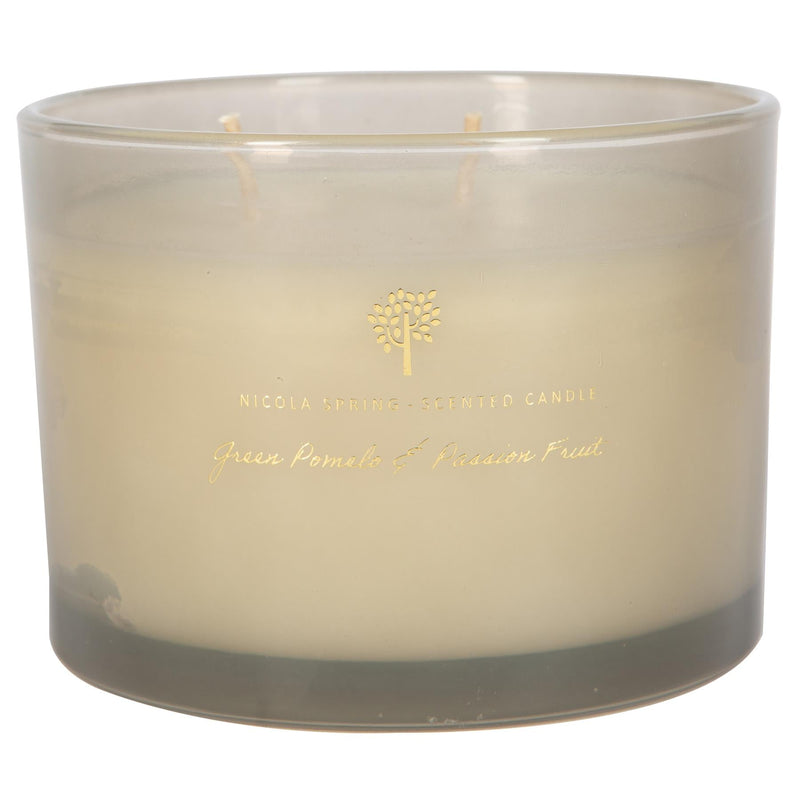 350g Double Wick Green Pomelo & Passion Fruit Scented Soy Wax Candle - by Nicola Spring