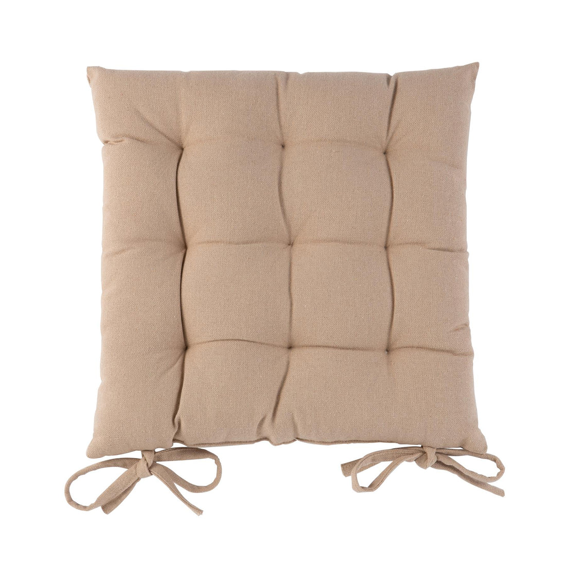 Beige 40cm Square Cotton Garden Chair Seat Cushion