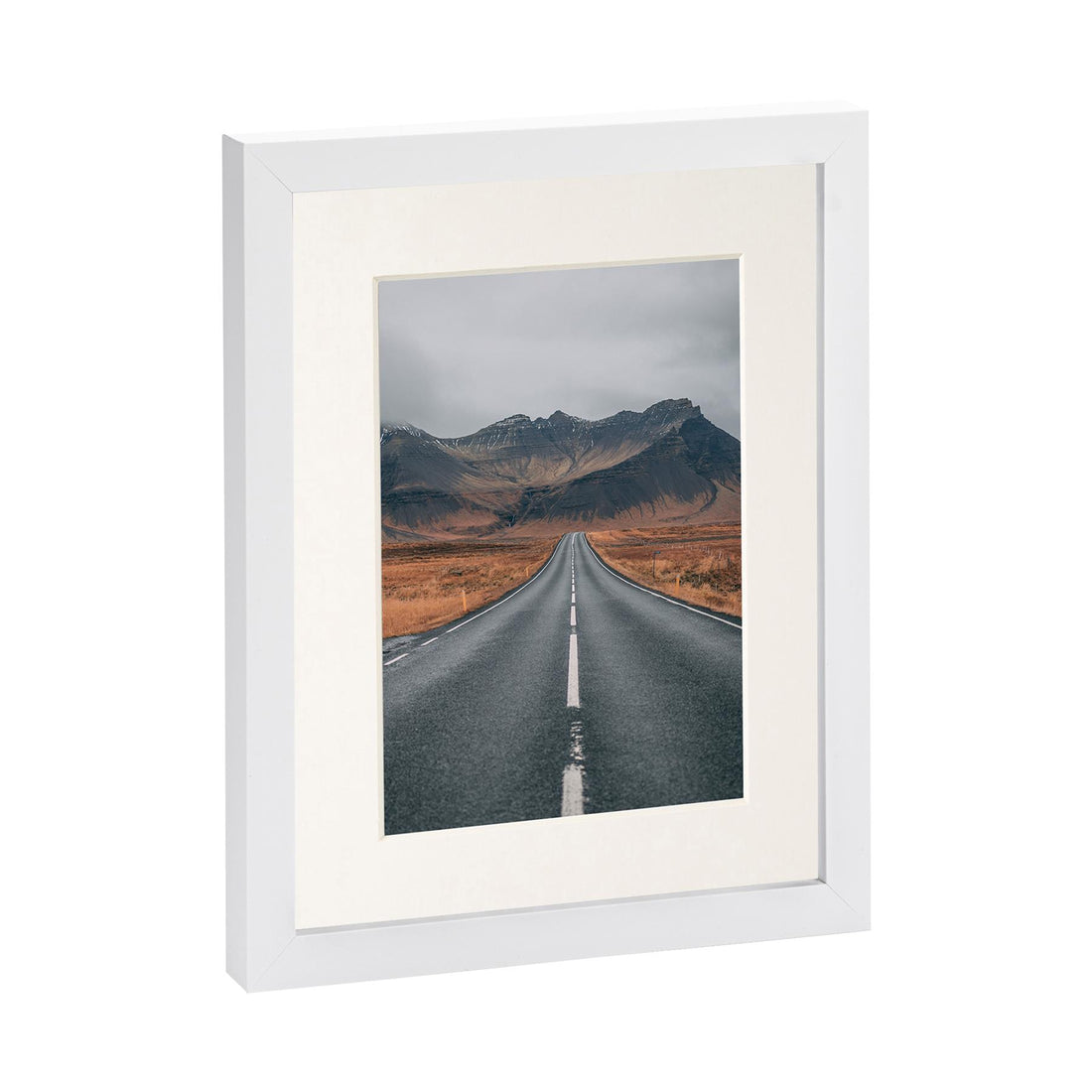 White 8" x 10" Photo Frame with Ivory 5" x 7" Mount