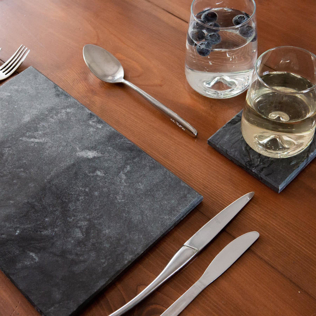 30cm x 20cm Rectangular Black Marble Placemats - Pack of 6