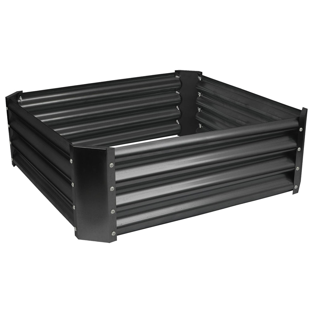Anthracite Square Galvanised Steel Raised Garden Bed - 90cm x 90cm