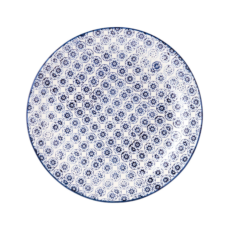 25.5cm Hand Printed China Dinner Plates - Pack of Six - By Nicola Spring