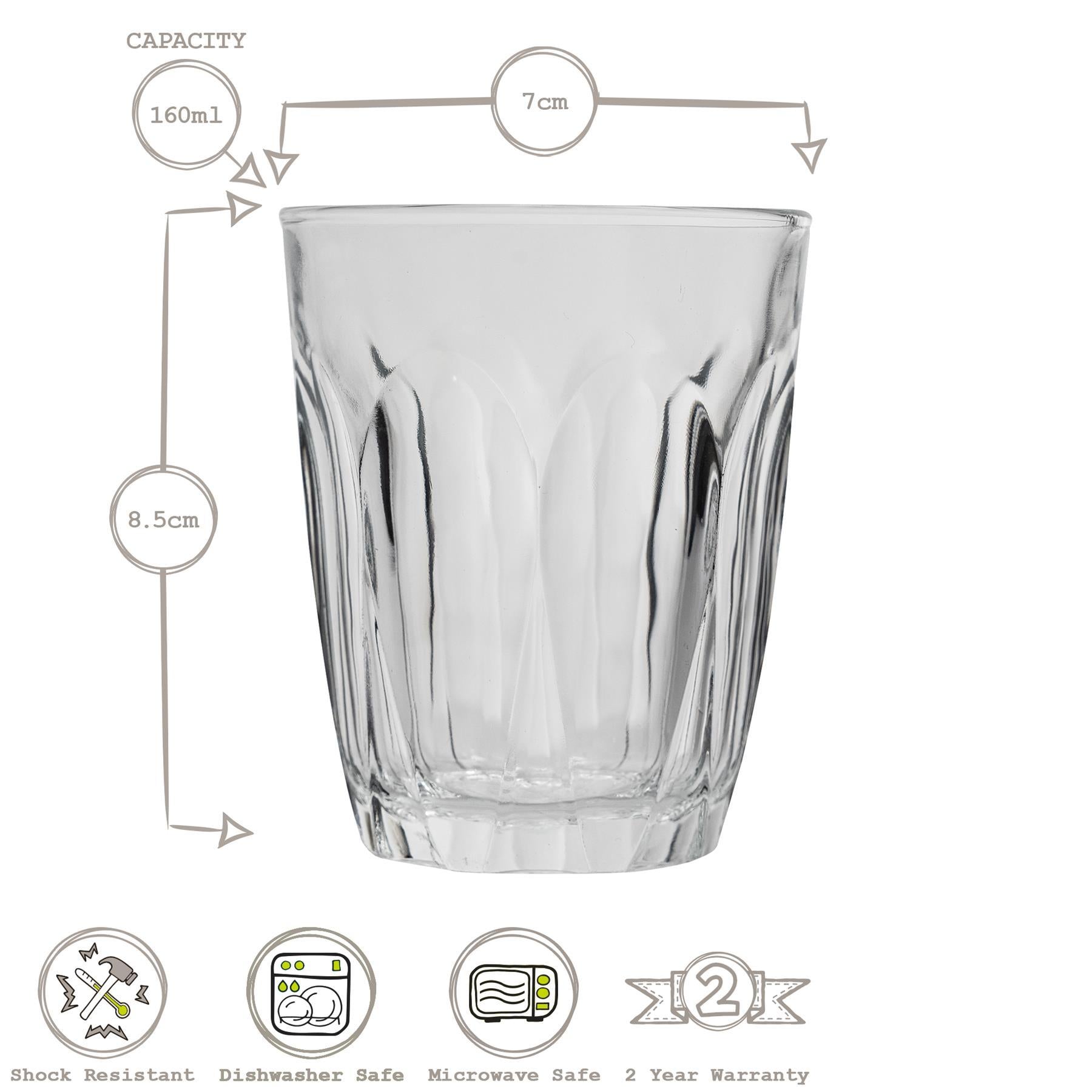 160ml Provence Tumbler Glasses - Pack of Six