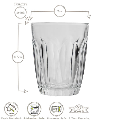 160ml Provence Tumbler Glasses - Pack of Six