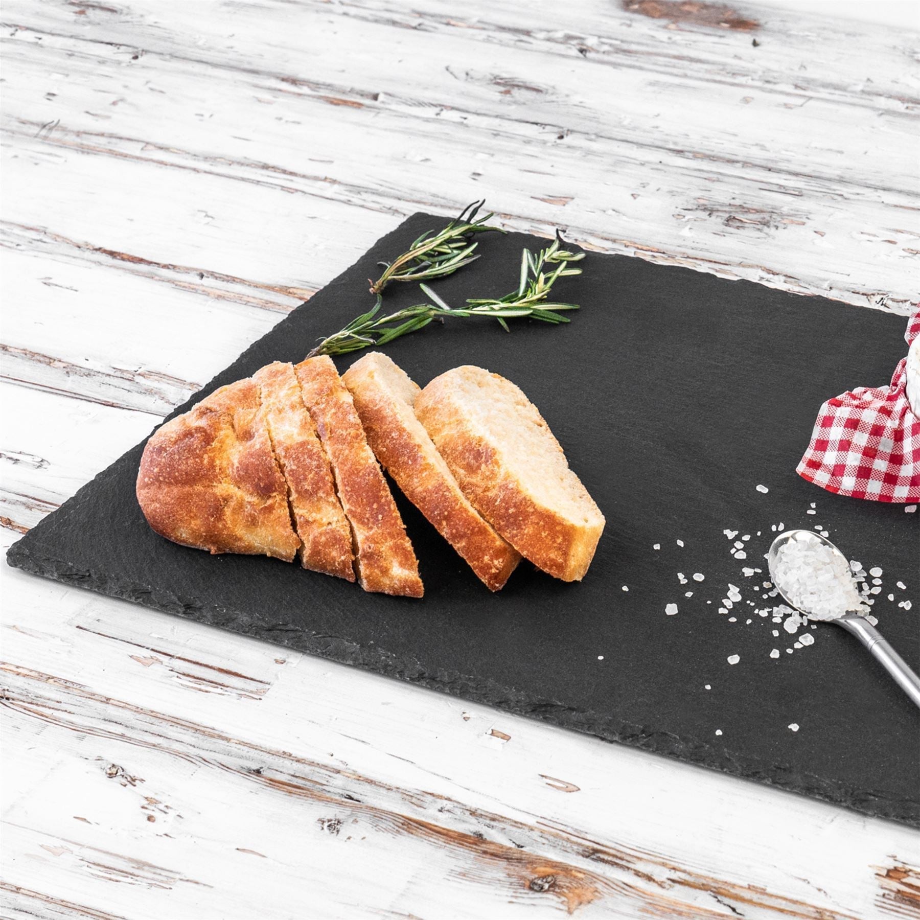 40cm x 30cm Black Rectangle Slate Serving Platter